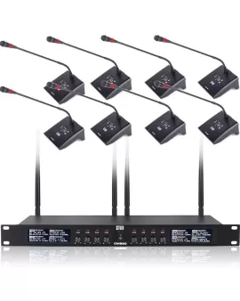 Xtuga CM280 UHF 8 Canales Sistema de Micrófono Cuello de Goosen 