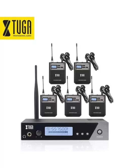 Sistema de monitor inalámbrico intrauditivo UHF Xtuga IEM1100 para banda de 5 paquetes