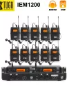 Xtuga IEM1200 Sistema de Monitor Inalámbrico In-Ear con 10 Bodypack