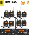Xtuga IEM1200 8 Bodypack Wireless en el sistema de monitor de oído 