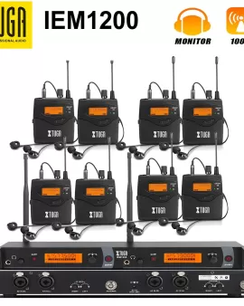 Xtuga IEM1200 8 Bodypack Wireless en el sistema de monitor de oído 
