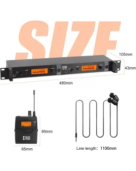 Xtuga IEM1200 4 Bodypacks Inexpensive Best Personal In Ear Monitor System