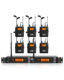 Xtuga RW2080 - 6 Bodypacks barato 2 canales en el sistema de monitor de oído Xtuga RW2080 - 6 Bodypacks barato 2 canales en el sistema de monitor de oído