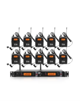 Xtuga RW2080 - 10 Bodypacks mejor asequible en el sistema de monitor de oído  Xtuga RW2080 - 10 Bodypacks mejor asequible en el sistema de monitor de oído