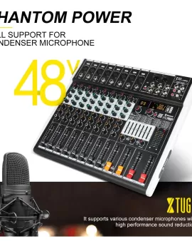 XTUGA LM80D Professional Audio Mixer 8 Channels Audio Music Mixer Mixing Console With Bluetooth USB XTUGA LM80D Professional Audio Mixer 8 Channels Audio Music Mixer Mixing Console With Bluetooth USB