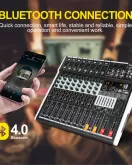 XTUGA LM80D Professional Audio Mixer 8 Channels Audio Music Mixer Mixing Console With Bluetooth USB