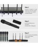 Xtuga A400 de 4 canales UHF Micrófono inalámbrico