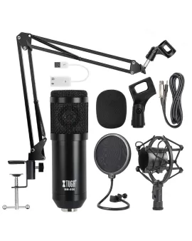 XTUGA BM800 Micrófono de Condensador para Grabación Profesional en Estudio XTUGA BM800 Micrófono de Condensador para Grabación Profesional en Estudio