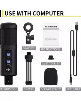 Xtuga BM990 Tipo C y USB Micrófono de Condensador Xtuga BM990 Tipo C y USB Micrófono de Condensador